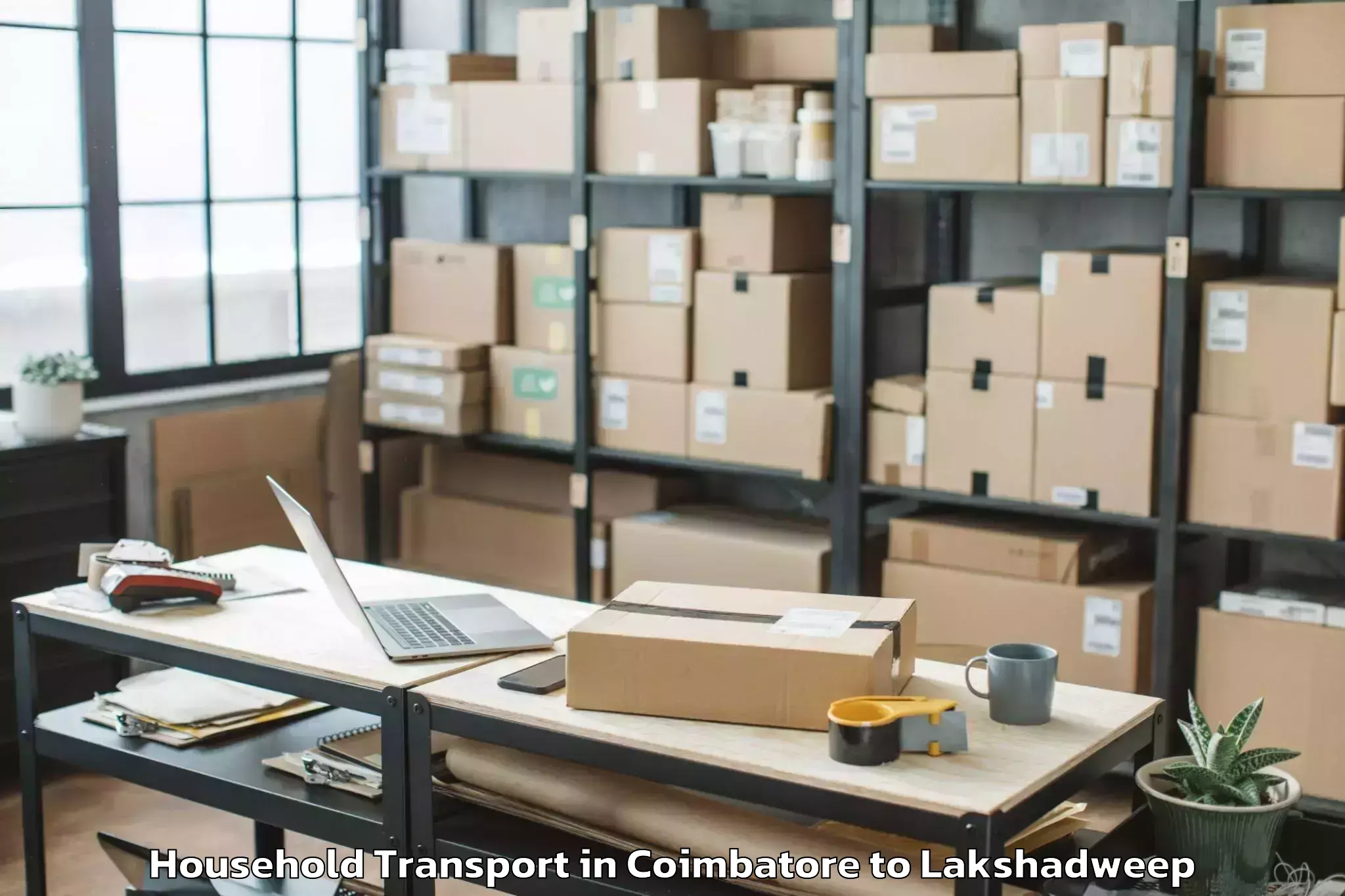 Book Coimbatore to Andrott Household Transport